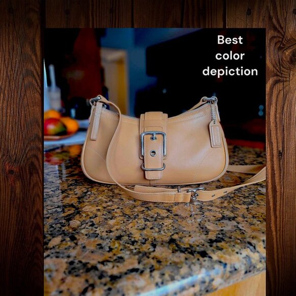 COACH Vintage Hampton Buckle Flap Bag Crossbody in brown/tan - Picture 5 of 11